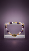 Libra crystal bracelet with rose quartz sphere