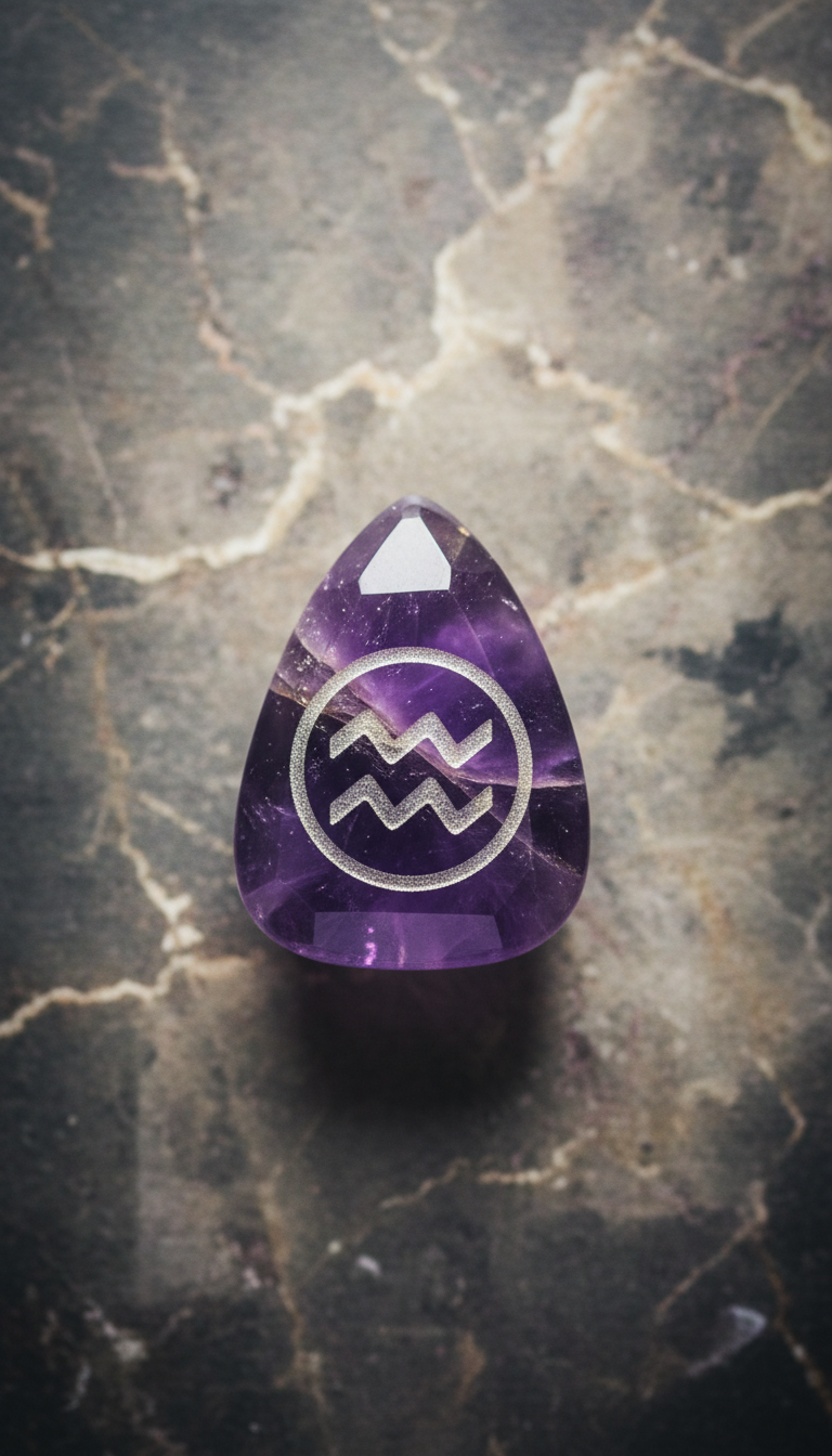 Zodiac amethyst crystal talisman