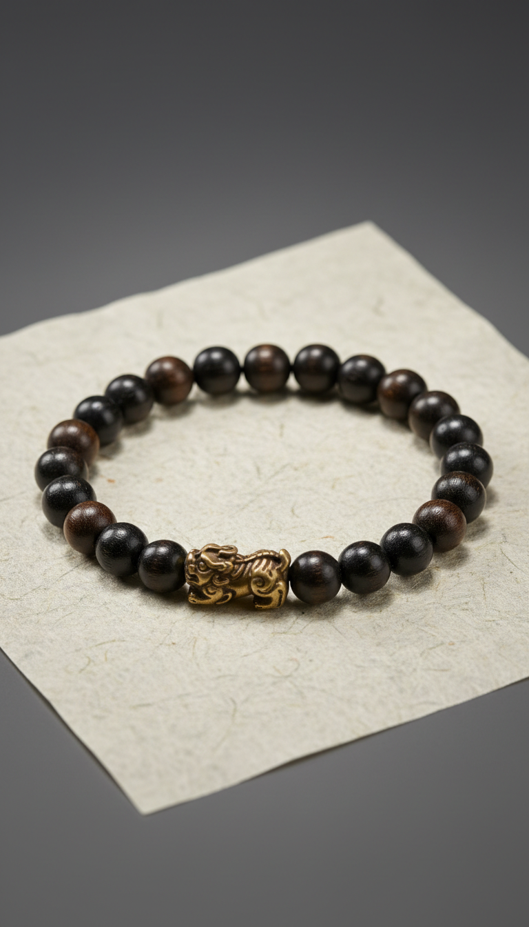 Ebony Wood Feng Shui Bracelet
