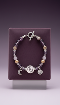 Pisces crystal bracelet with aquamarine sphere