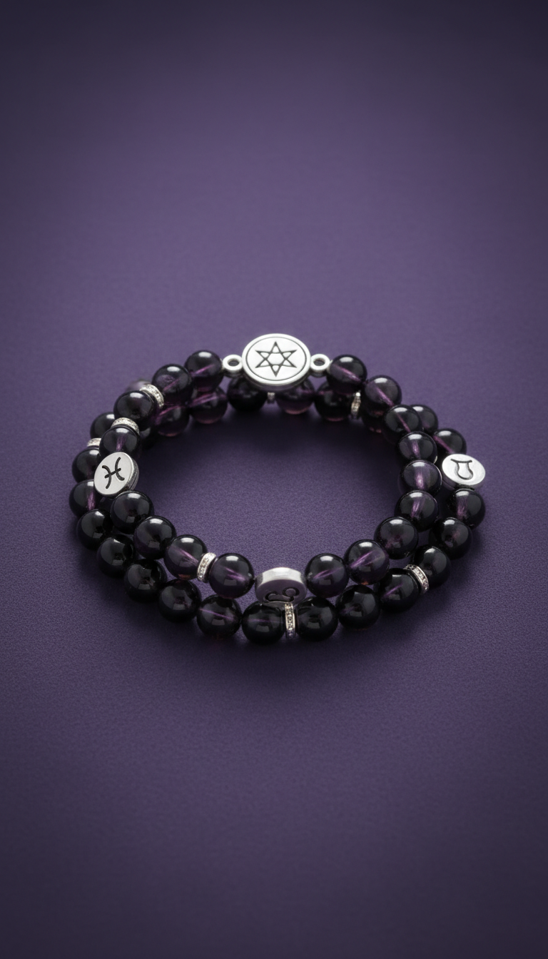 Black Obsidian Zodiac Energy Bracelet