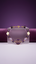 Aries crystal bracelet with garnet sphere